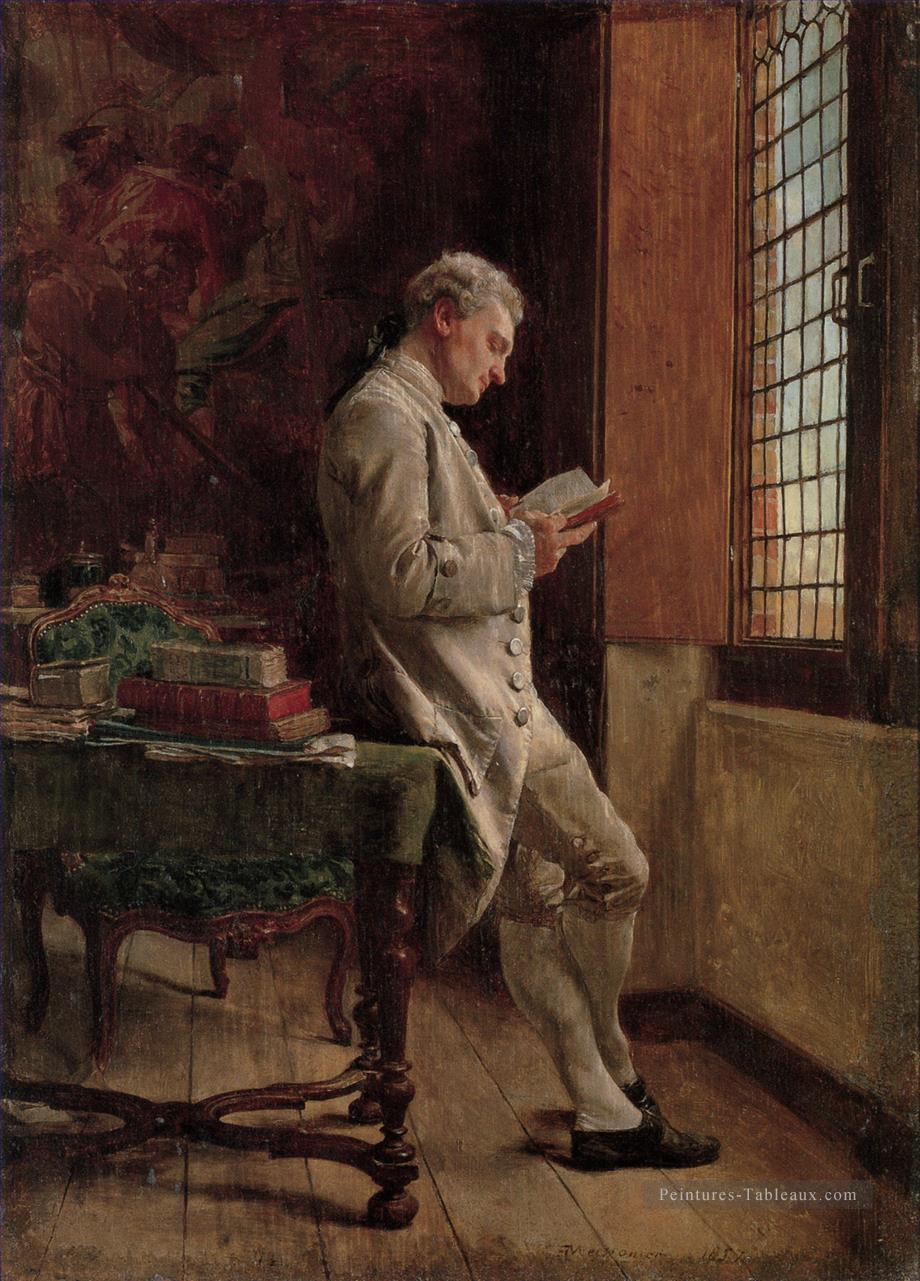 Le lecteur en blanc classiciste Jean Louis Ernest Meissonier Ernest Meissonier académique Peintures à l'huile